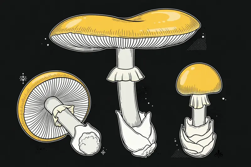 Varnished Cap (Amanita vernicoccora) specimen illustration
