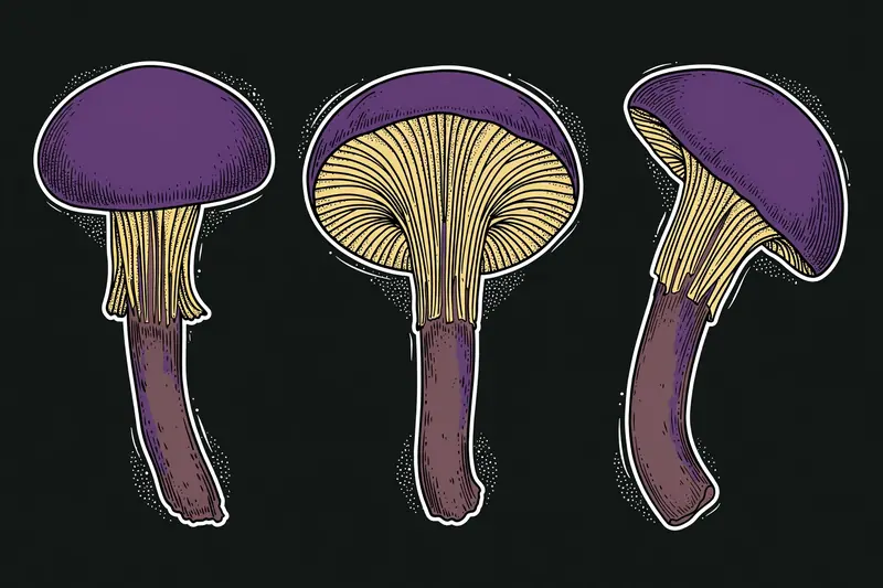 Violet Chanterelle (Chroogomphus vinicolor) specimen illustration