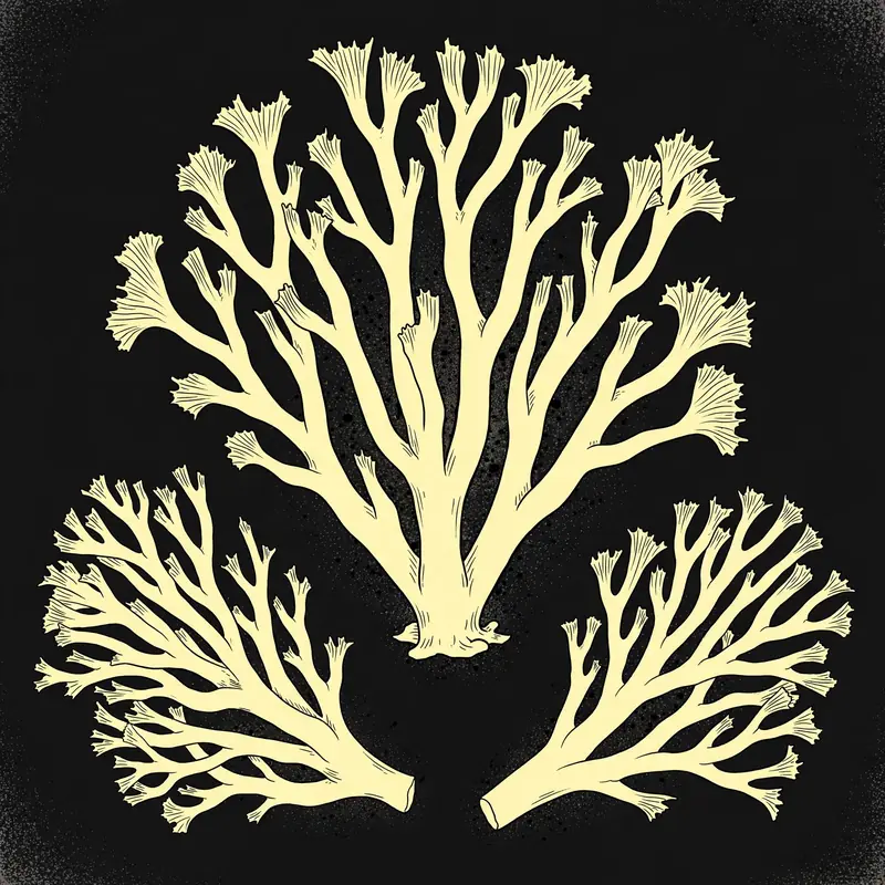 Crested Coral Mushroom (Clavulina cristata) specimen illustration