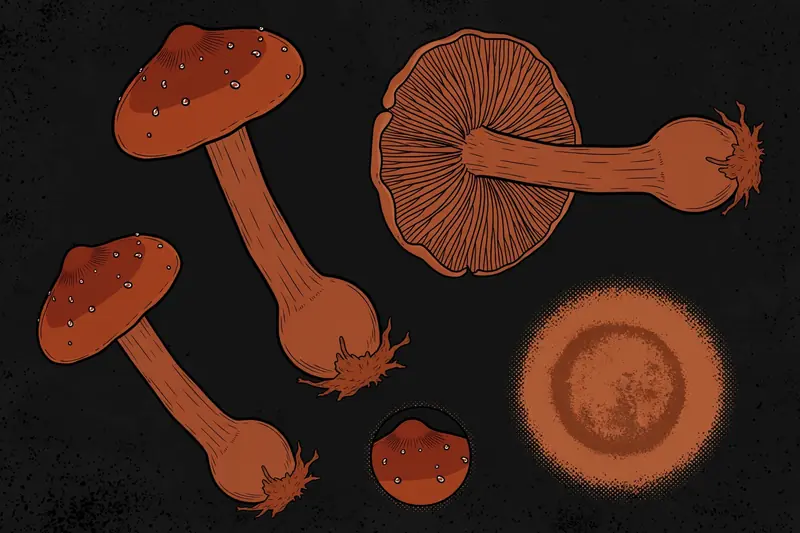 Deadly Webcap (Cortinarius rubellus) specimen illustration