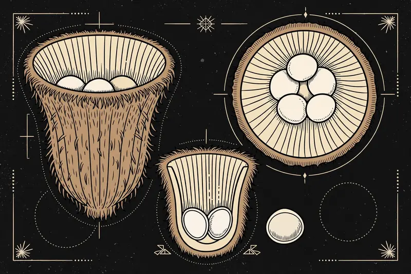Striate Earthstar (Cyathus striatus) specimen illustration