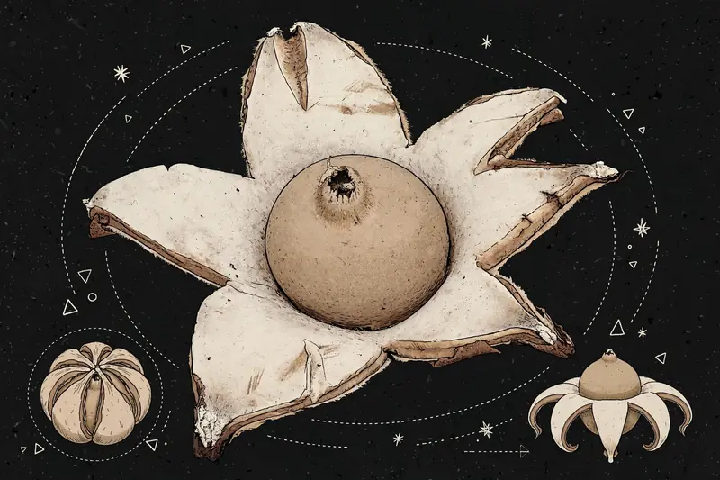 Earth Star (Geastrum triplex) specimen illustration