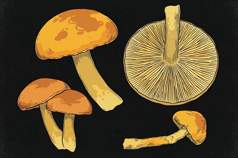 Yellow Leaf Gymnopilus (Gymnopilus luteofolius) specimen illustration