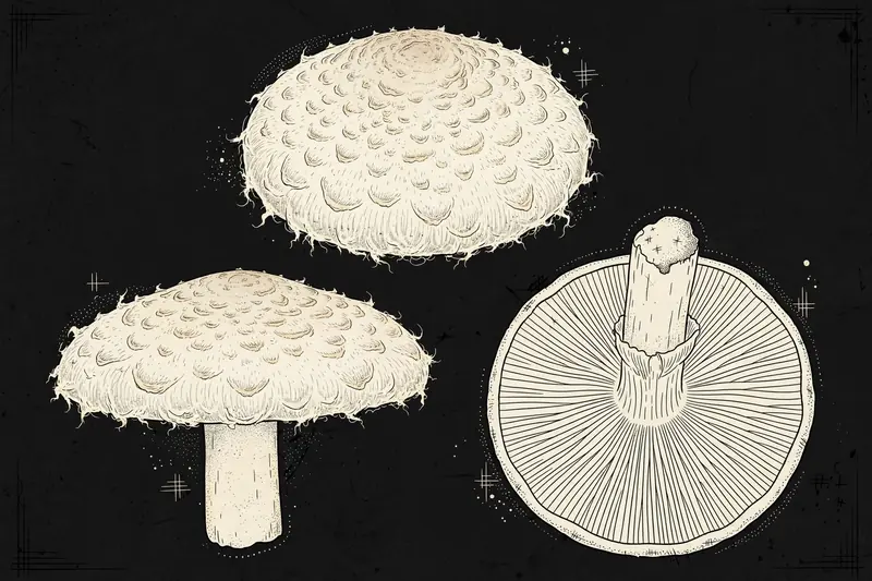 Woolly Milkcap (Lactarius vellereus) specimen illustration
