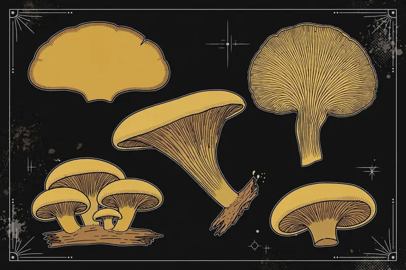 Bitter Oyster (Panellus stipticus) specimen illustration