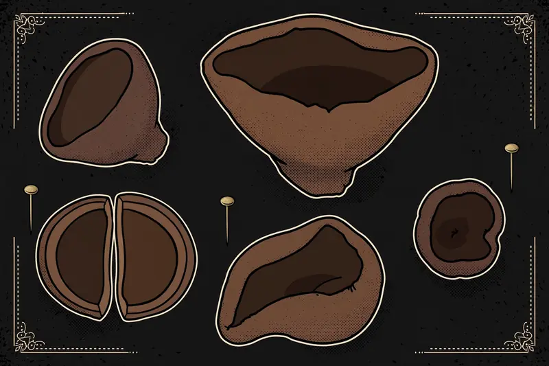 Brown Cup (Peziza badia) specimen illustration