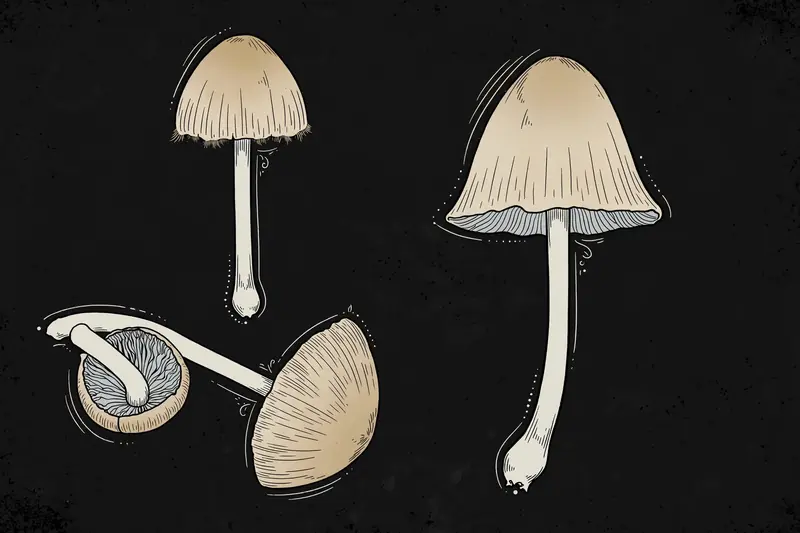 Common Psathyrella (Psathyrella candolleana) specimen illustration