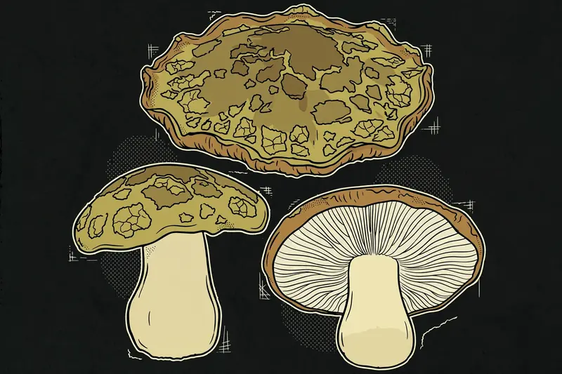 Crusty Russula (Russula crustosa) specimen illustration