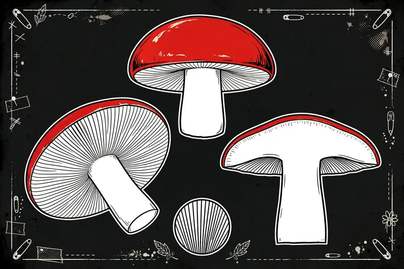 Sickener (Russula emetica) specimen illustration