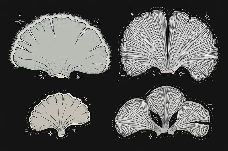 Split Gill (Schizophyllum commune) specimen illustration
