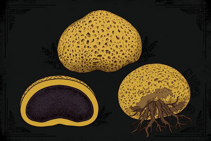 Common Earthball (Scleroderma citrinum) specimen illustration