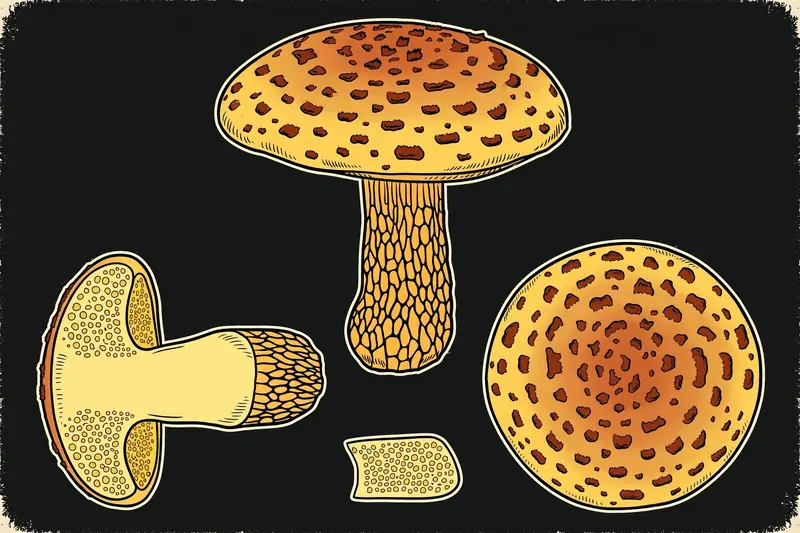 Painted Suillus (Suillus pictus) specimen illustration