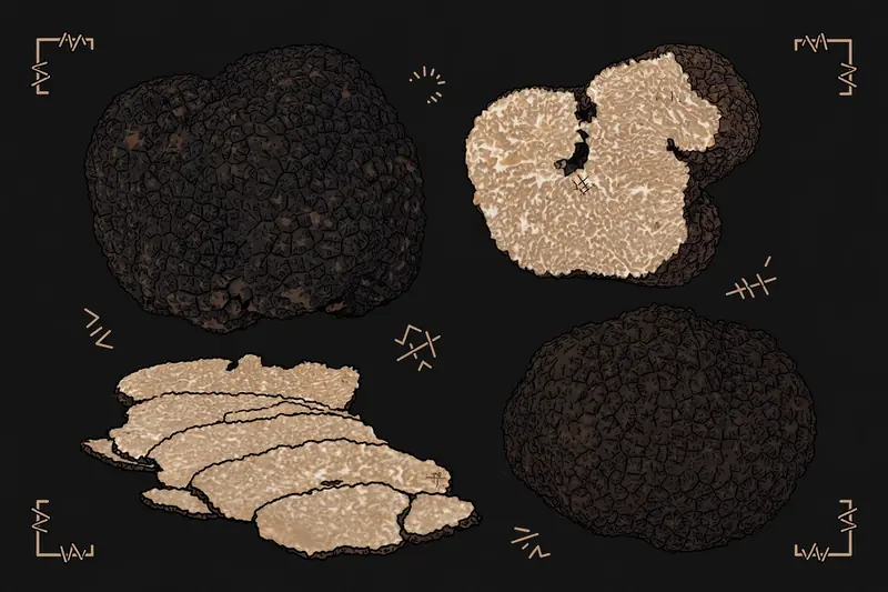 Summer Truffle (Tuber aestivum) specimen illustration