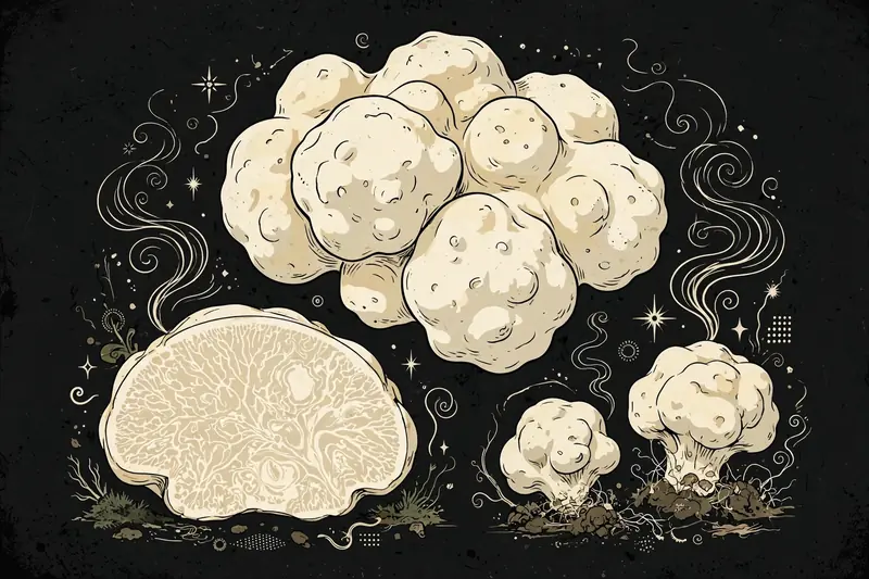 White Truffle (Tuber magnatum) specimen illustration